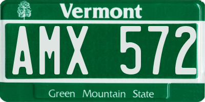 VT license plate AMX572