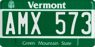 VT license plate AMX573