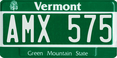VT license plate AMX575