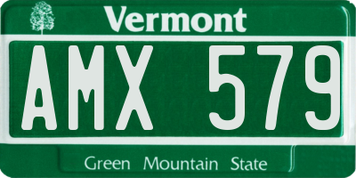 VT license plate AMX579