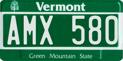 VT license plate AMX580