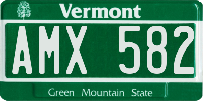 VT license plate AMX582