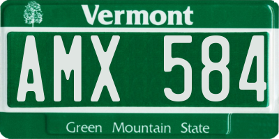 VT license plate AMX584
