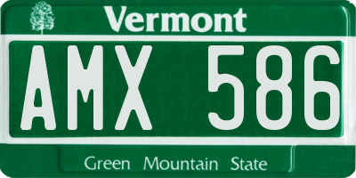 VT license plate AMX586