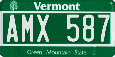 VT license plate AMX587