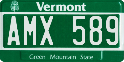 VT license plate AMX589