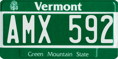VT license plate AMX592