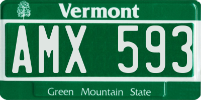 VT license plate AMX593