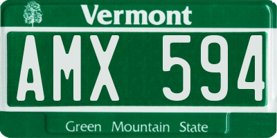 VT license plate AMX594