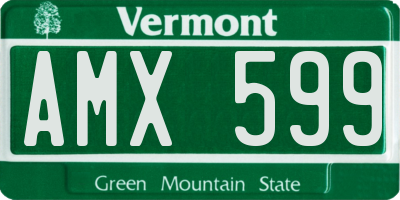 VT license plate AMX599