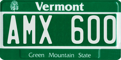 VT license plate AMX600