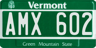 VT license plate AMX602