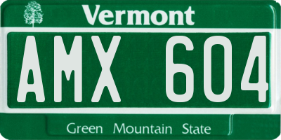 VT license plate AMX604