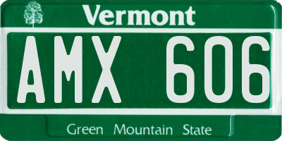 VT license plate AMX606