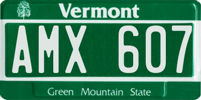 VT license plate AMX607
