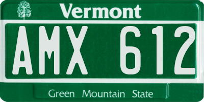 VT license plate AMX612