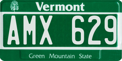 VT license plate AMX629