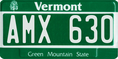 VT license plate AMX630