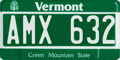 VT license plate AMX632