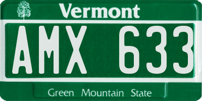 VT license plate AMX633