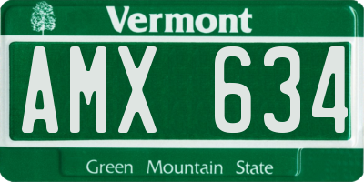 VT license plate AMX634