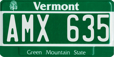 VT license plate AMX635