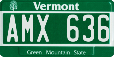 VT license plate AMX636