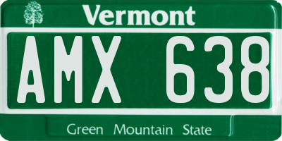 VT license plate AMX638