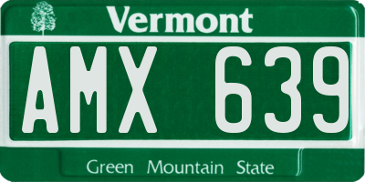 VT license plate AMX639