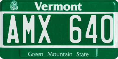VT license plate AMX640