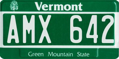 VT license plate AMX642