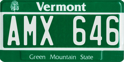 VT license plate AMX646