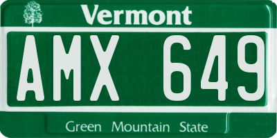 VT license plate AMX649