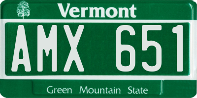 VT license plate AMX651
