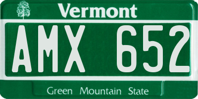 VT license plate AMX652