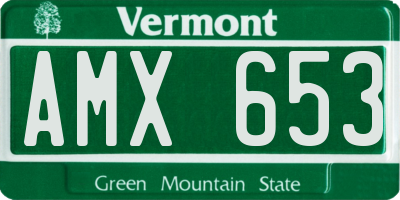 VT license plate AMX653