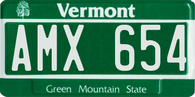 VT license plate AMX654