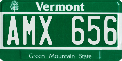 VT license plate AMX656