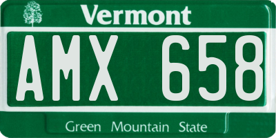 VT license plate AMX658