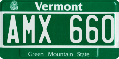 VT license plate AMX660