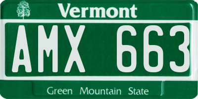 VT license plate AMX663