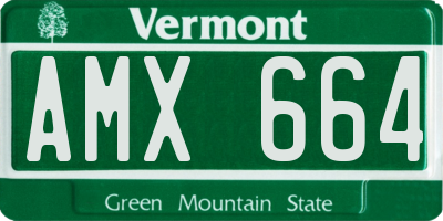 VT license plate AMX664
