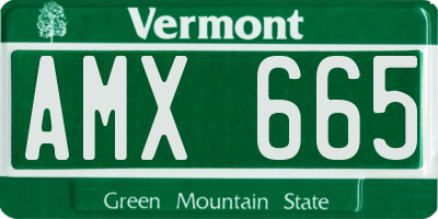 VT license plate AMX665