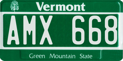 VT license plate AMX668