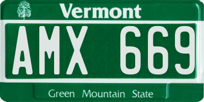VT license plate AMX669