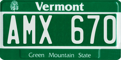 VT license plate AMX670