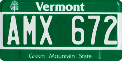 VT license plate AMX672