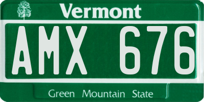 VT license plate AMX676