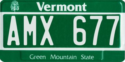 VT license plate AMX677