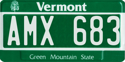 VT license plate AMX683